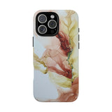 Copy of Copy of Abstract Ink Marble Tough Phone Case — Blue, Gray & Gold Protective Cover