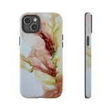 Copy of Copy of Abstract Ink Marble Tough Phone Case — Blue, Gray & Gold Protective Cover
