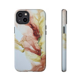 Copy of Copy of Abstract Ink Marble Tough Phone Case — Blue, Gray & Gold Protective Cover