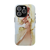 Copy of Copy of Abstract Ink Marble Tough Phone Case — Blue, Gray & Gold Protective Cover