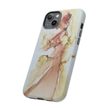 Copy of Copy of Abstract Ink Marble Tough Phone Case — Blue, Gray & Gold Protective Cover