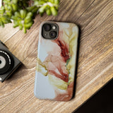 Copy of Copy of Abstract Ink Marble Tough Phone Case — Blue, Gray & Gold Protective Cover