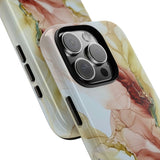 Copy of Copy of Abstract Ink Marble Tough Phone Case — Blue, Gray & Gold Protective Cover