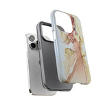 Copy of Copy of Abstract Ink Marble Tough Phone Case — Blue, Gray & Gold Protective Cover