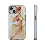 Copy of Copy of Abstract Ink Marble Tough Phone Case — Blue, Gray & Gold Protective Cover