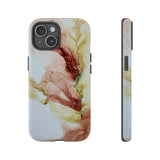 Copy of Copy of Abstract Ink Marble Tough Phone Case — Blue, Gray & Gold Protective Cover