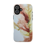 Copy of Copy of Abstract Ink Marble Tough Phone Case — Blue, Gray & Gold Protective Cover
