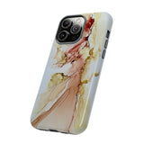 Copy of Copy of Abstract Ink Marble Tough Phone Case — Blue, Gray & Gold Protective Cover