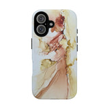 Copy of Copy of Abstract Ink Marble Tough Phone Case — Blue, Gray & Gold Protective Cover