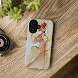 Copy of Copy of Abstract Ink Marble Tough Phone Case — Blue, Gray & Gold Protective Cover