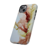 Copy of Copy of Abstract Ink Marble Tough Phone Case — Blue, Gray & Gold Protective Cover