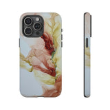 Copy of Copy of Abstract Ink Marble Tough Phone Case — Blue, Gray & Gold Protective Cover