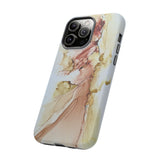 Copy of Copy of Abstract Ink Marble Tough Phone Case — Blue, Gray & Gold Protective Cover