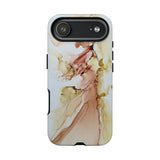Copy of Copy of Abstract Ink Marble Tough Phone Case — Blue, Gray & Gold Protective Cover
