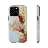 Copy of Copy of Abstract Ink Marble Tough Phone Case — Blue, Gray & Gold Protective Cover
