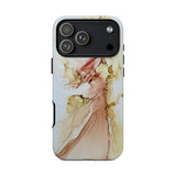 Copy of Copy of Abstract Ink Marble Tough Phone Case — Blue, Gray & Gold Protective Cover