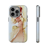 Copy of Copy of Abstract Ink Marble Tough Phone Case — Blue, Gray & Gold Protective Cover