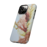Copy of Copy of Abstract Ink Marble Tough Phone Case — Blue, Gray & Gold Protective Cover