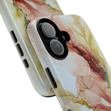 Copy of Copy of Abstract Ink Marble Tough Phone Case — Blue, Gray & Gold Protective Cover