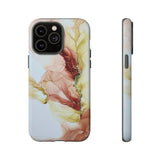 Copy of Copy of Abstract Ink Marble Tough Phone Case — Blue, Gray & Gold Protective Cover