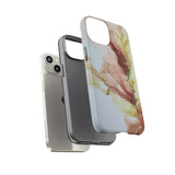 Copy of Copy of Abstract Ink Marble Tough Phone Case — Blue, Gray & Gold Protective Cover