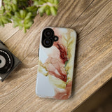Copy of Copy of Abstract Ink Marble Tough Phone Case — Blue, Gray & Gold Protective Cover