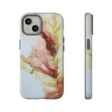 Copy of Copy of Abstract Ink Marble Tough Phone Case — Blue, Gray & Gold Protective Cover