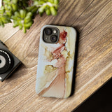 Copy of Copy of Abstract Ink Marble Tough Phone Case — Blue, Gray & Gold Protective Cover