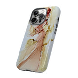 Copy of Copy of Abstract Ink Marble Tough Phone Case — Blue, Gray & Gold Protective Cover