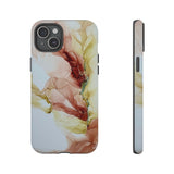 Copy of Copy of Abstract Ink Marble Tough Phone Case — Blue, Gray & Gold Protective Cover