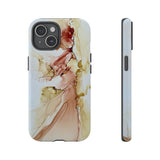 Copy of Copy of Abstract Ink Marble Tough Phone Case — Blue, Gray & Gold Protective Cover
