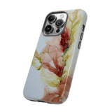 Copy of Copy of Abstract Ink Marble Tough Phone Case — Blue, Gray & Gold Protective Cover