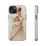 Copy of Copy of Abstract Ink Marble Tough Phone Case — Blue, Gray & Gold Protective Cover