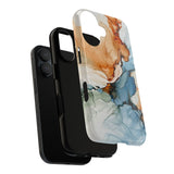 Copy of Abstract Ink Marble Tough Phone Case — Blue, Gray & Gold Protective Cover
