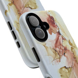 Copy of Copy of Abstract Ink Marble Tough Phone Case — Blue, Gray & Gold Protective Cover