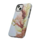 Copy of Copy of Abstract Ink Marble Tough Phone Case — Blue, Gray & Gold Protective Cover