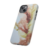 Copy of Copy of Abstract Ink Marble Tough Phone Case — Blue, Gray & Gold Protective Cover