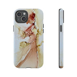 Copy of Copy of Abstract Ink Marble Tough Phone Case — Blue, Gray & Gold Protective Cover