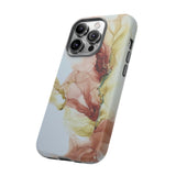 Copy of Copy of Abstract Ink Marble Tough Phone Case — Blue, Gray & Gold Protective Cover