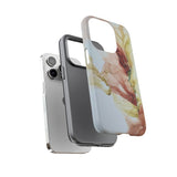 Copy of Copy of Abstract Ink Marble Tough Phone Case — Blue, Gray & Gold Protective Cover