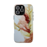 Copy of Copy of Abstract Ink Marble Tough Phone Case — Blue, Gray & Gold Protective Cover