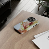 Copy of Copy of Abstract Ink Marble Tough Phone Case — Blue, Gray & Gold Protective Cover