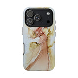 Copy of Copy of Abstract Ink Marble Tough Phone Case — Blue, Gray & Gold Protective Cover