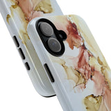 Copy of Copy of Abstract Ink Marble Tough Phone Case — Blue, Gray & Gold Protective Cover
