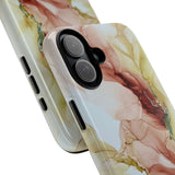 Copy of Copy of Abstract Ink Marble Tough Phone Case — Blue, Gray & Gold Protective Cover