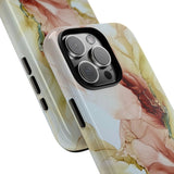 Copy of Copy of Abstract Ink Marble Tough Phone Case — Blue, Gray & Gold Protective Cover