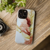 Copy of Copy of Abstract Ink Marble Tough Phone Case — Blue, Gray & Gold Protective Cover