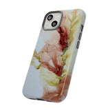 Copy of Copy of Abstract Ink Marble Tough Phone Case — Blue, Gray & Gold Protective Cover