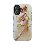 Copy of Copy of Abstract Ink Marble Tough Phone Case — Blue, Gray & Gold Protective Cover