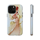Copy of Copy of Abstract Ink Marble Tough Phone Case — Blue, Gray & Gold Protective Cover